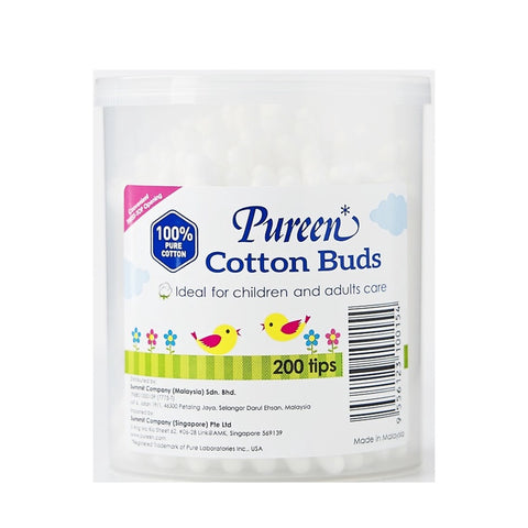 Pureen Cotton Buds Drum (200 Tips)