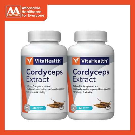 Vitahealth Cordyceps Extract 450mg Vegecap 2x60's