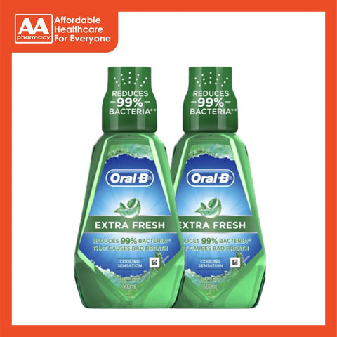 Oral-B Extra Fresh Mouthwash Twinpack 2x500mL