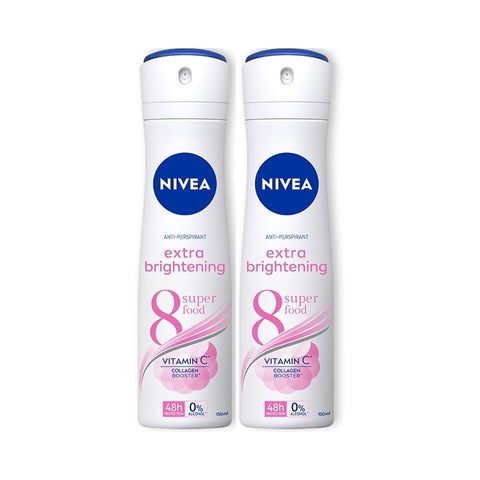 Nivea Deodorant Female Extra Brightening Spray 150mL Twin Pack