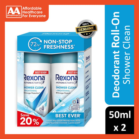 Rexona Men Roll On 45ml X 2 - Invisible + Antibacterial