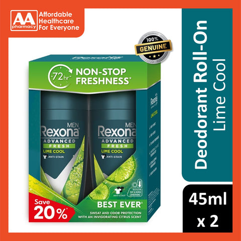 Rexona Men Roll On 45ml X 2 - Cool Lime