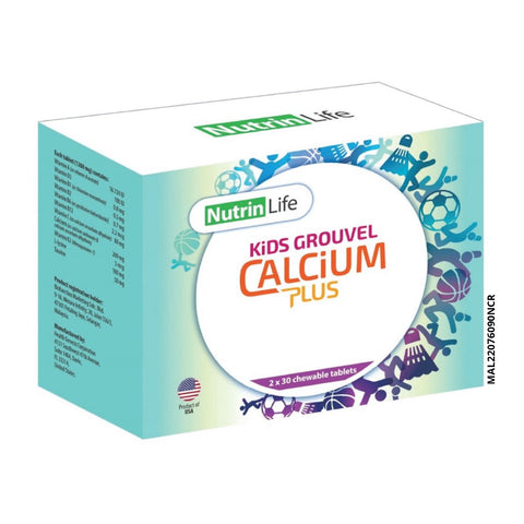 NutrinLife Kids Grouvel Calcium Plus Chewable Tablet 2x30's